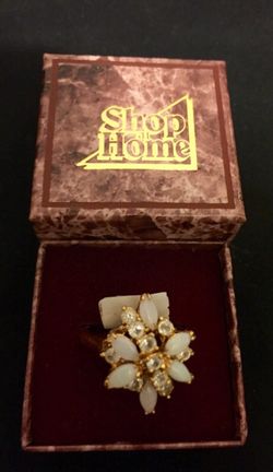 Estate Jewelry Opal and diamond ring costume