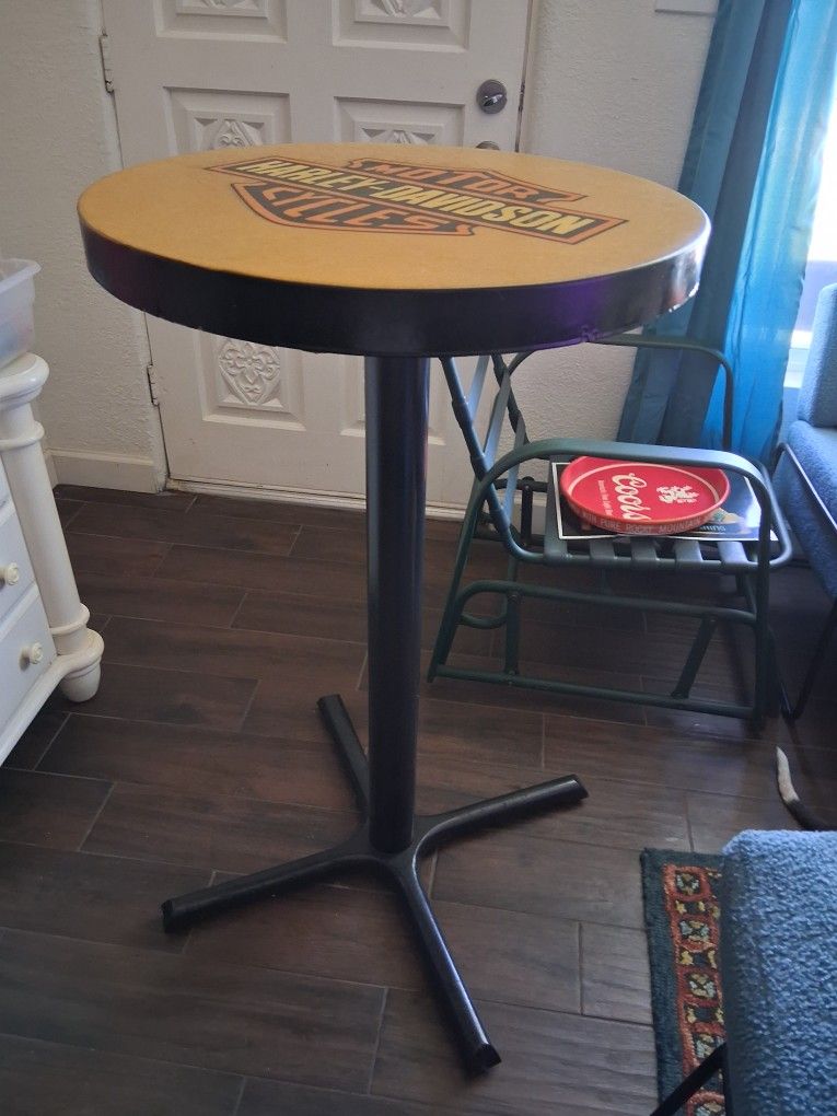 Vintage Harley Davidson Bar Table