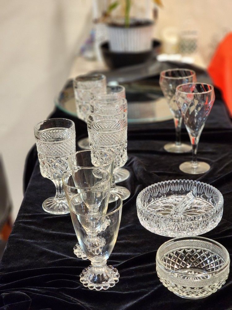 Vintage Crystal 3 Different Types NICE ON A THANKSGIVING TABLE