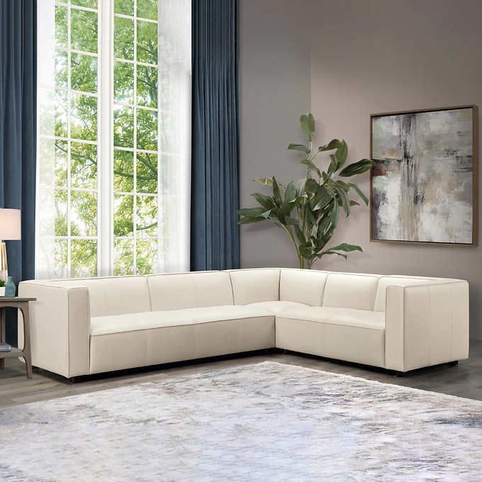 Brady TOP GRAIN LEATHER Sectional (MSRP 4500$)