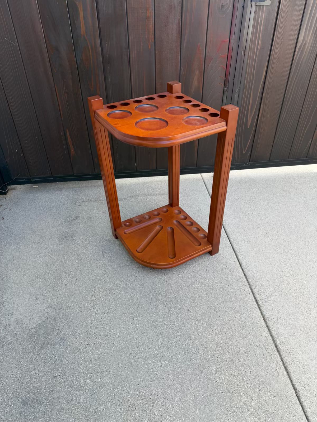 Wood Corner Billiards / Pool Cue Rack Table