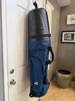 Dragon Tiger Voyager Golf Travel Bag for Airlines with Hard Top and Wheels Blue