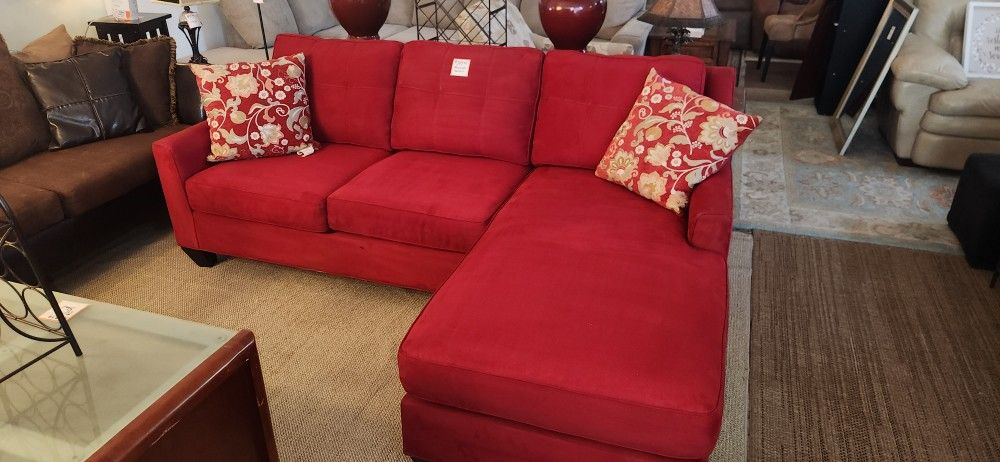 Red Reversible Chaise Sectional