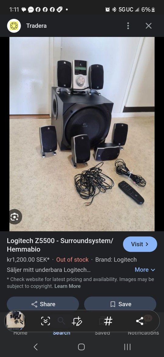 Logitech Z5500 Home Theater 1000w w/BT