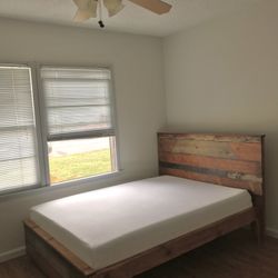 Rustic Full Bed Frame W/ Custom Wood Headboard