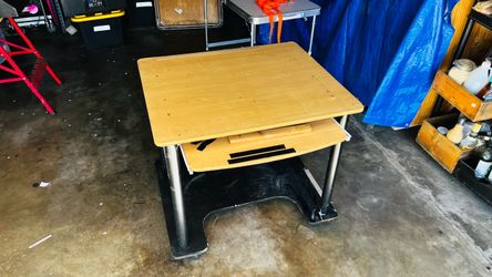 Economical Computer/musical keyboard desk with sliding shelf for qwerty keyboard and mouse