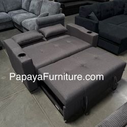 New! Pull-out Comfortable Adjustable Sofa Bed, Sleeper Sofa, Sofa Bed, Pull-out Bed Sofa, Sleeper Sofa Couch, Sofabed, Grey Sofa Bed
