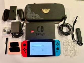 Nintendo Switch Bundle | 4 Games | 128GB microSD | Hori Wireless Mario Controller