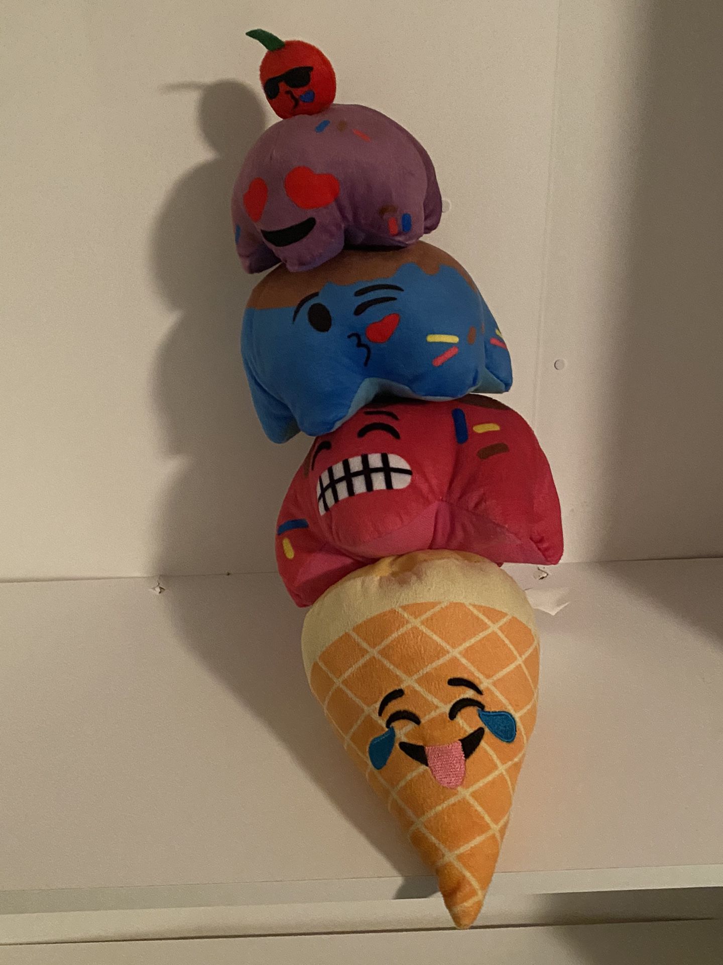 Ice Cream Cone Plush Stuffed Animal Stackable