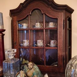 Small Wall China Cabinet Decor With Key To lock