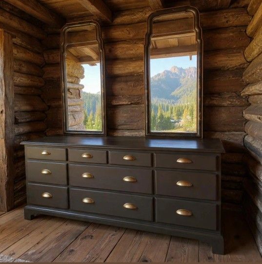 *Restored* Dexel Heritage Chinooserie 10-Drawer Dresser with Brushed Bronze Pulls