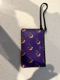 Coach Purple Floral Wristlet