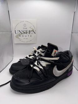 Off-White x Nike Dunk Low Lot 50 of 50 Black Silver Size 11