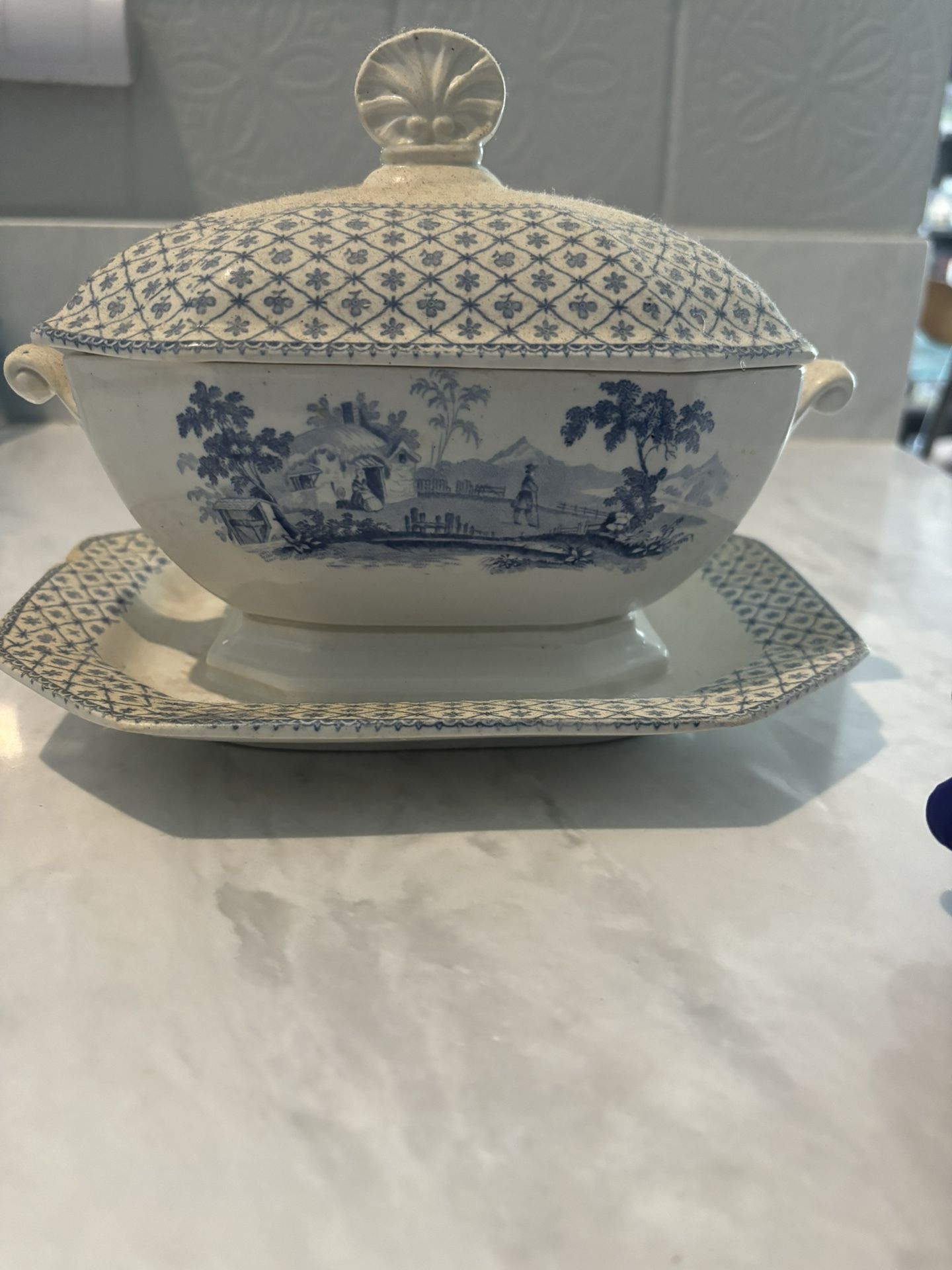 Antique William Adams Persia Pattern Tureen