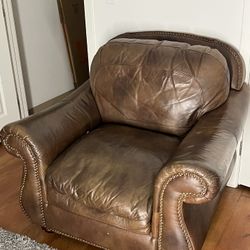 Brown Leather Sofa Set
