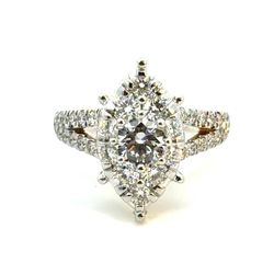 Woman’s Ladies 10k Yellow Gold Lab Grown Diamond Cluster 2.12 CTW  Ring Size 7 GP3128081