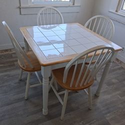 Square Tile Table With 6 Chairs