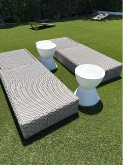 Restoration Hardware Outdoor Wicker Lounge Chairs