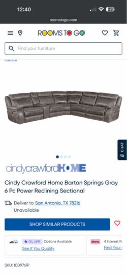 Cindy Crawford Home Barton Springs Gray 6 Pc Power Reclining Sectional
