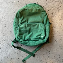 Lululemon Everywhere Green Nylon Zip Backpack Laptop Sleeve