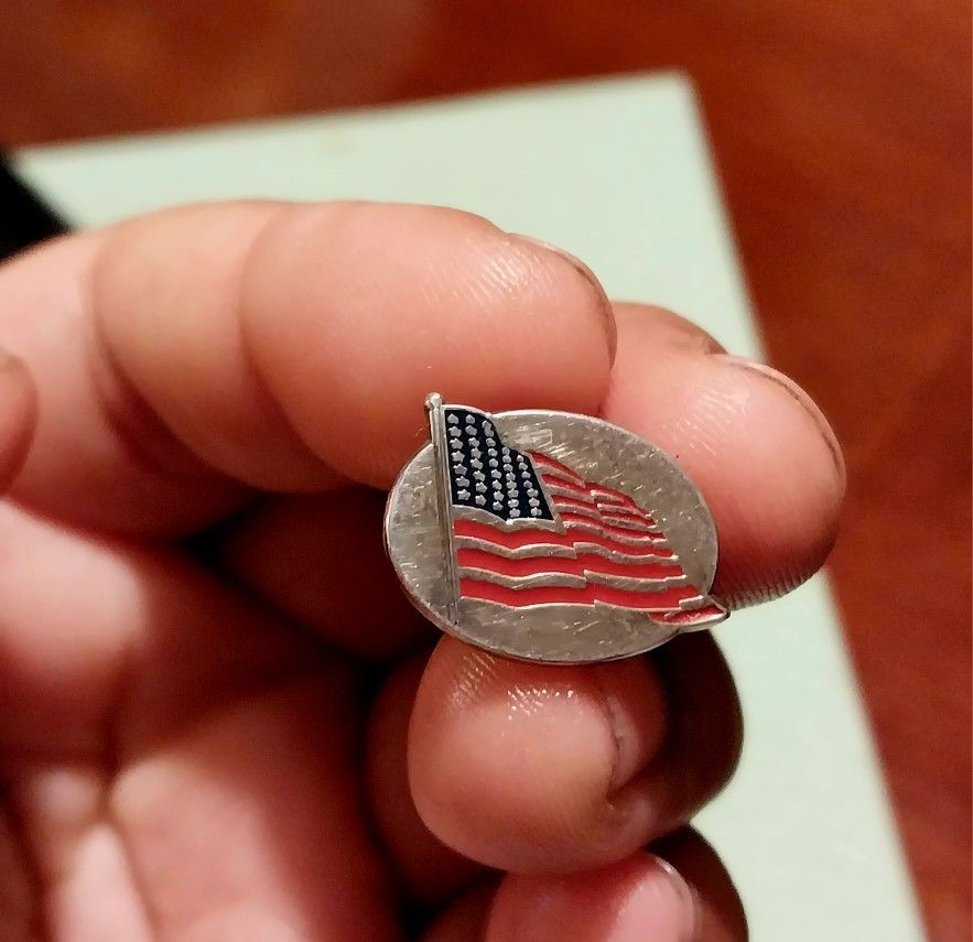 Tiffany & Co Sterling Silver American Flag Pin
