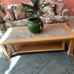 Crate and Barrel Granite Marble Table Coffee Table 