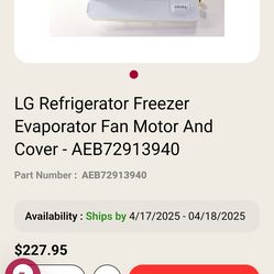 LG Refrigerator Freezer Evaporator Fan Motor And Cover - (AEB(contact info removed)0)