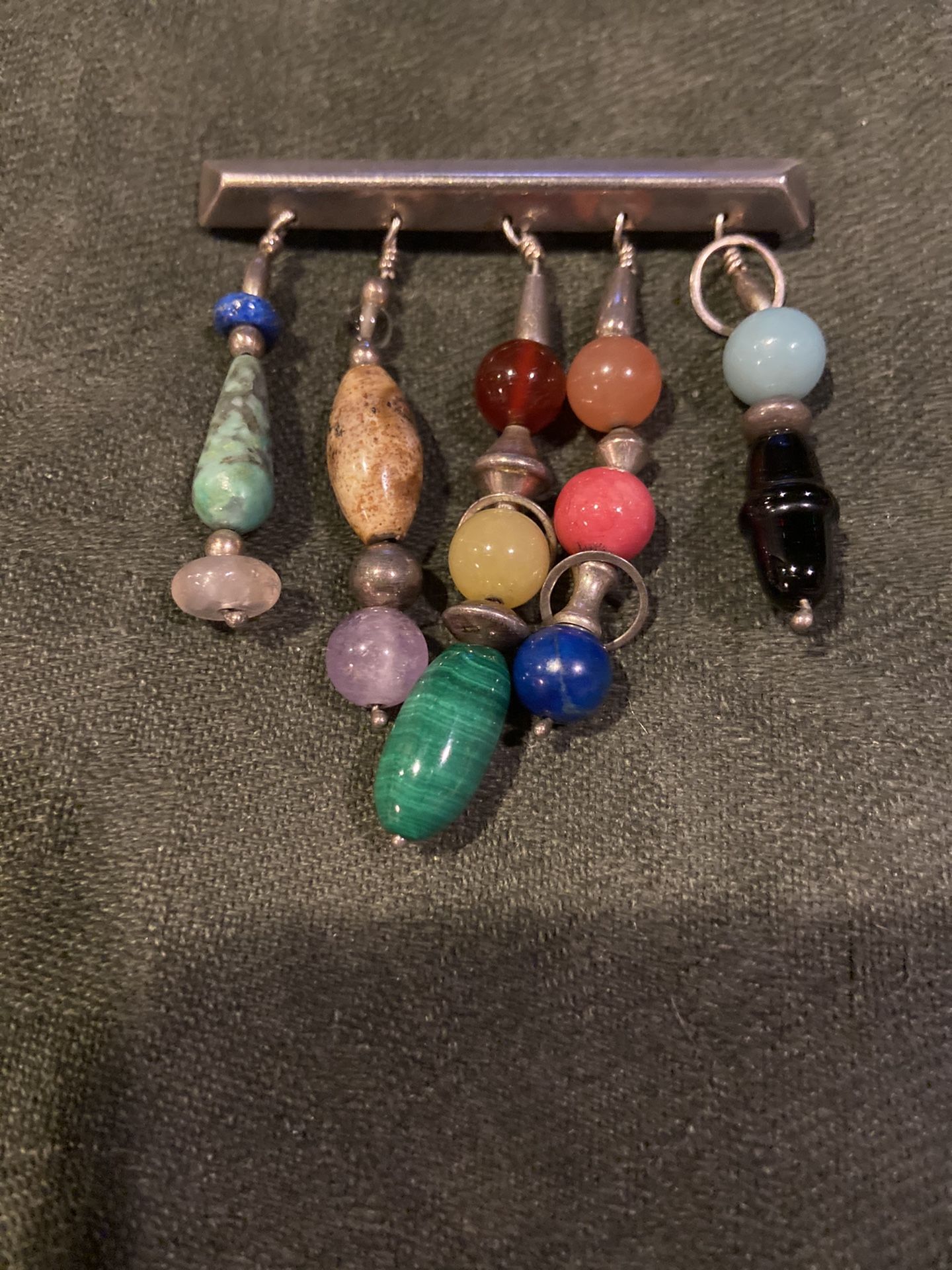 Sterling Silver Beaded Brooch