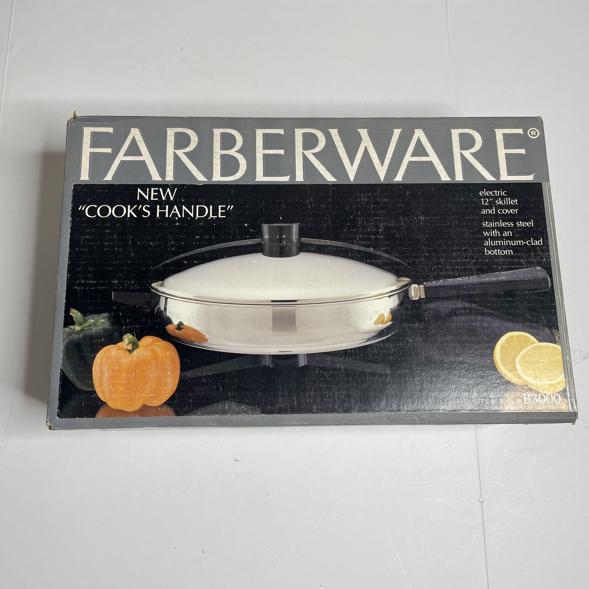 Farberware Stainless Steel Electric 12" Skillet Model B3000 Retro NEW