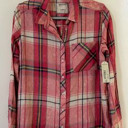 Arizona Jean Company Pink Plaid Shirt