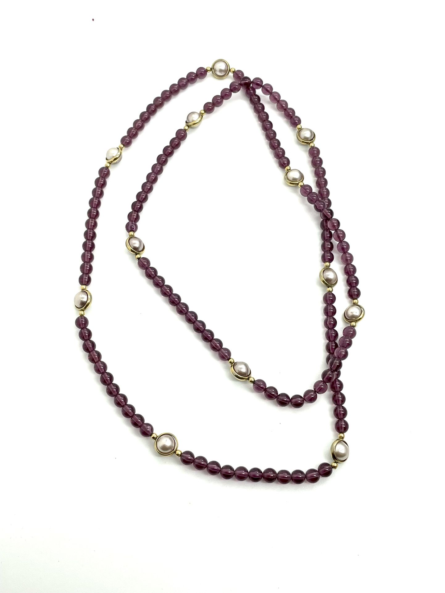 Costume Amethyst & Pearl Necklace