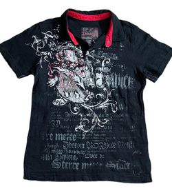 Graphic polo style shirt