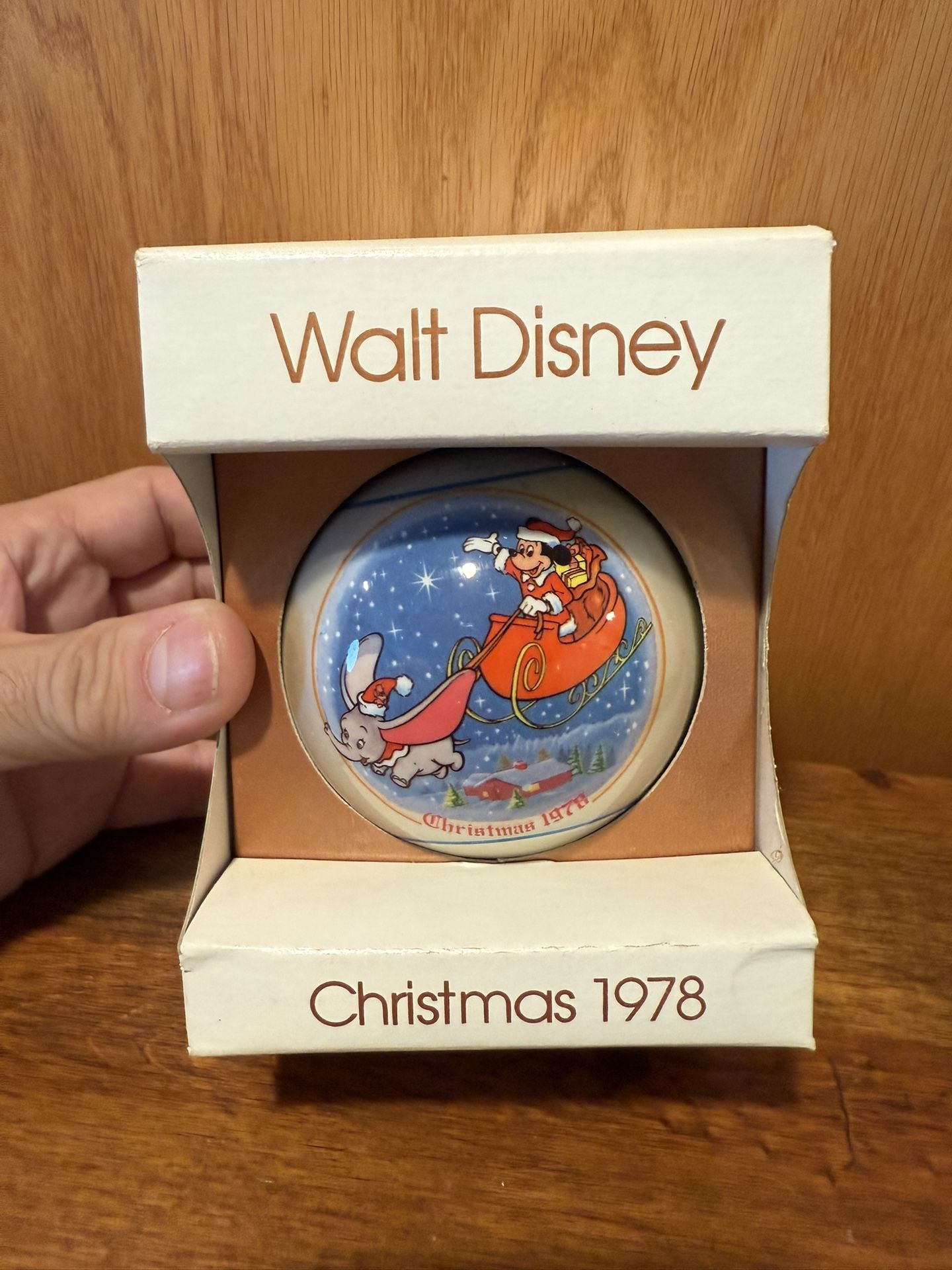 Walt Disney 1978 Schmid Christmas Ornament Mickey Mouse & Dumbo Vintage