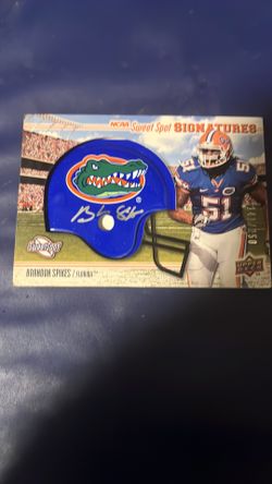 Brandon spikes auto graph mini helmet rookie card