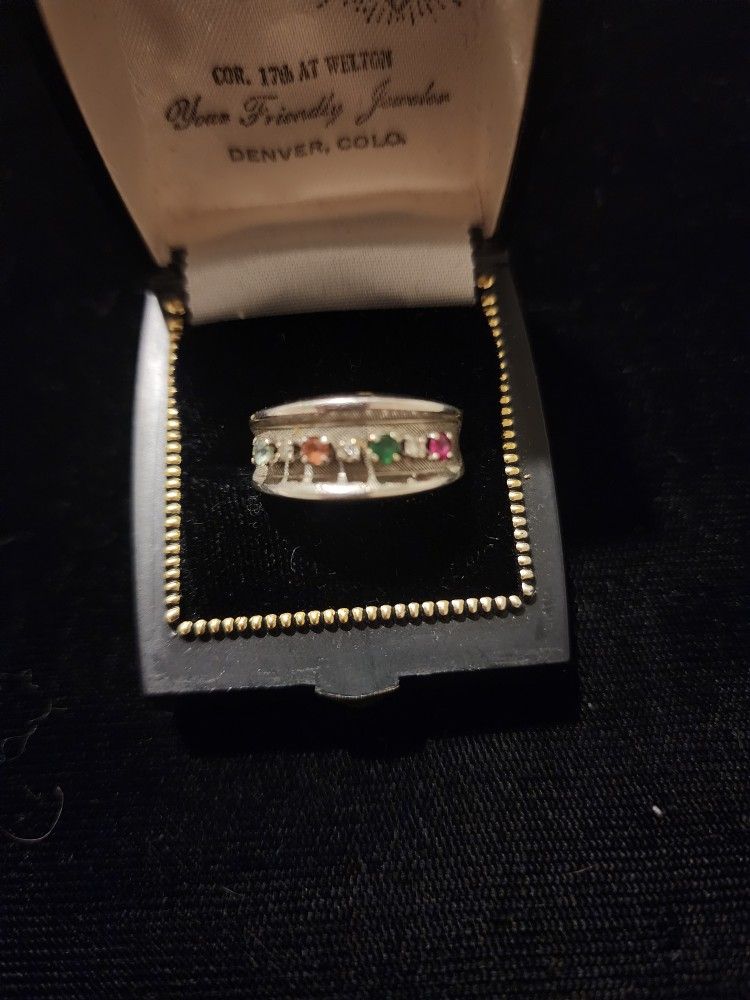 JTC 343 Ring of Life 14K White Gold Multi Stone Ring  (A117)