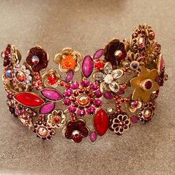 Vintage Multi Colored Gemstones Sorrelli cuff bracelet