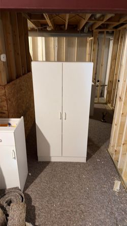 White Double Door Storage Cabinet