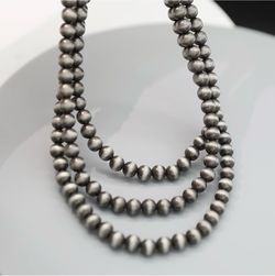 Created Navajo Pearl Necklace for Women Multi Strand Turquoise Choker Western Jewelry Boho Chic Turquoises Beaded Necklaces