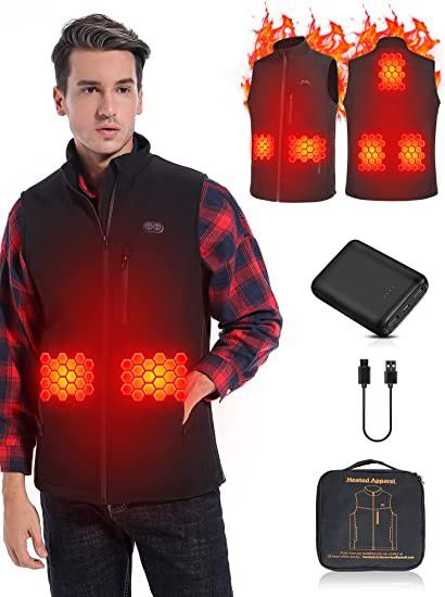Zipper Heating Vest Waterproof Windproof Heated Jacket, Heated Vest For Men M-L