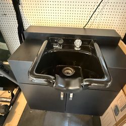 Portable Shampoo Sink (Shampoo Bowl Station) (Hot & Cold Water) + chair