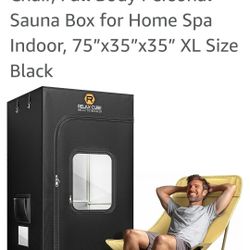 RelaxCube Portable Steam Sauna 1200W 3L, Sauna Tent with Ergonomic High Back Sauna Chair, Full Body Personal Sauna Box for Home Spa Indoor, 75”x35”x35