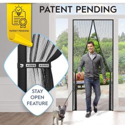 AUGO Magnetic Screen Door - Self Sealing, Heavy Duty, Hands Free Mesh Partition Keeps Bugs Out - Pet and Kid Friendly - Patent Pending Keep Open Featu