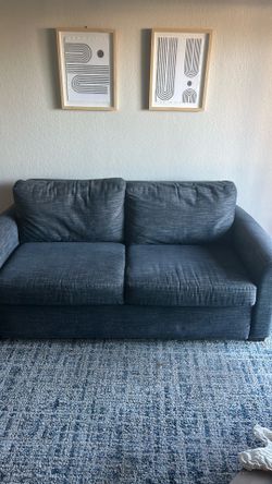 Navy pull out bed couch