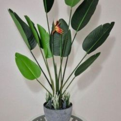 * HOLIDAY SALE * 5ft Faux Bird of Paradise w Lapiz Lazuli Stone / Lavender in a 12in Planter @ Lasting Creations