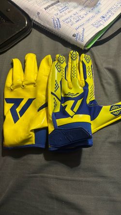 Blue And Yellow Rivel Gloves