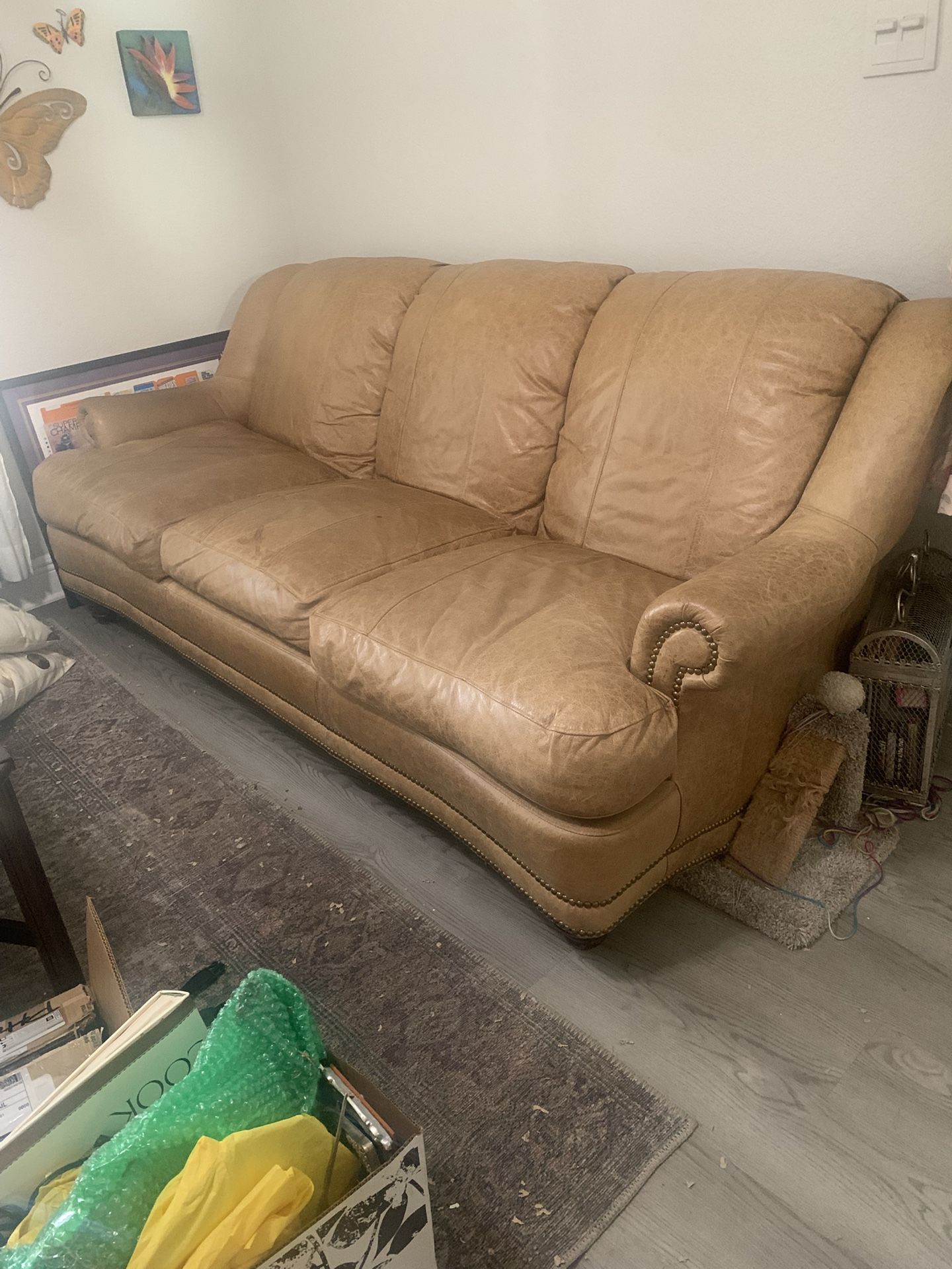 Brown Leather Sofa