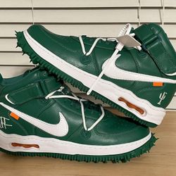 Off-White Nike Air Force 1  Mid Leather Green US Size 10