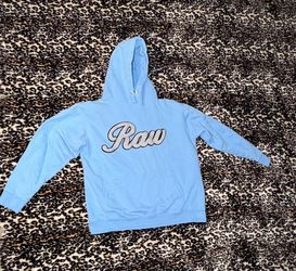 RAW Own The Now Blue Hoodie Size Small