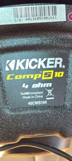 10" kicker comp (S) w/non-vented enclosure