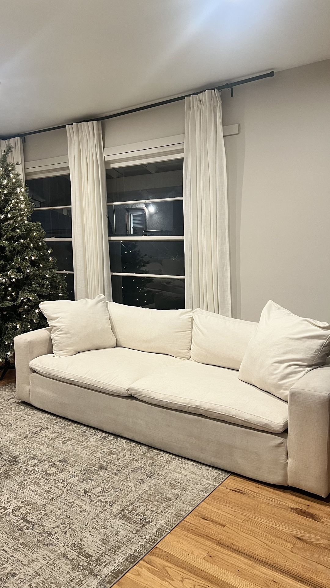 Off White Linen Couch 98”